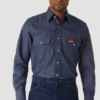 FLAME RESISTANT LONG SLEEVE DENIM WORK SHIRT IN DENIM