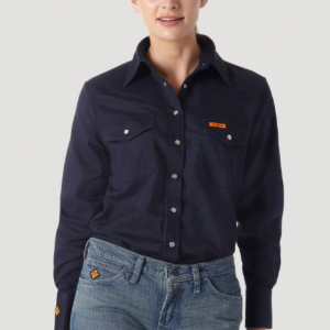 WRANGLER® FR FLAME RESISTANT LONG SLEEVE SOLID IN NAVY