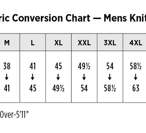 knit size chart