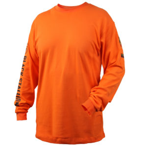 FR Cotton Long-Sleeve T-Shirt, Safety Orange