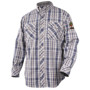 AR/FR Cotton Work Shirt, Blue Plaid