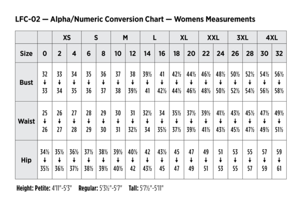 Bulwark Womens Jean Size Chart