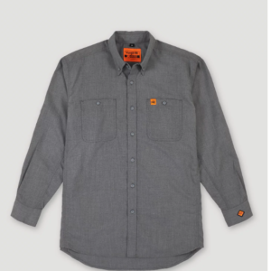 FLAME RESISTANT TWILL SOLID WORK SHIRT IN GREY