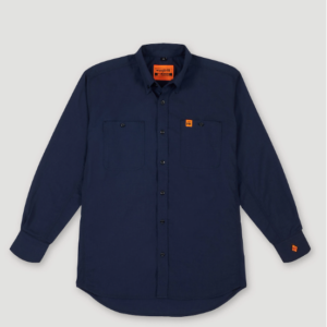 FLAME RESISTANT TWILL SOLID WORK SHIRT IN NAVY